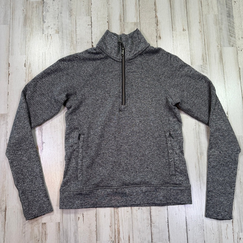 Lululemon Engineered Warmth Half Zip Pullover Top Wome 4 Grey Merino Wool W3DF6S